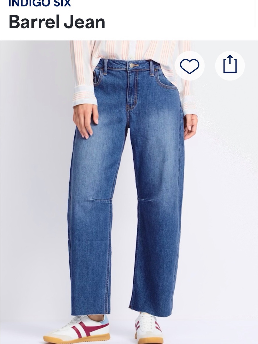 Indigo Barrel Wide-Leg Jeans - Blue